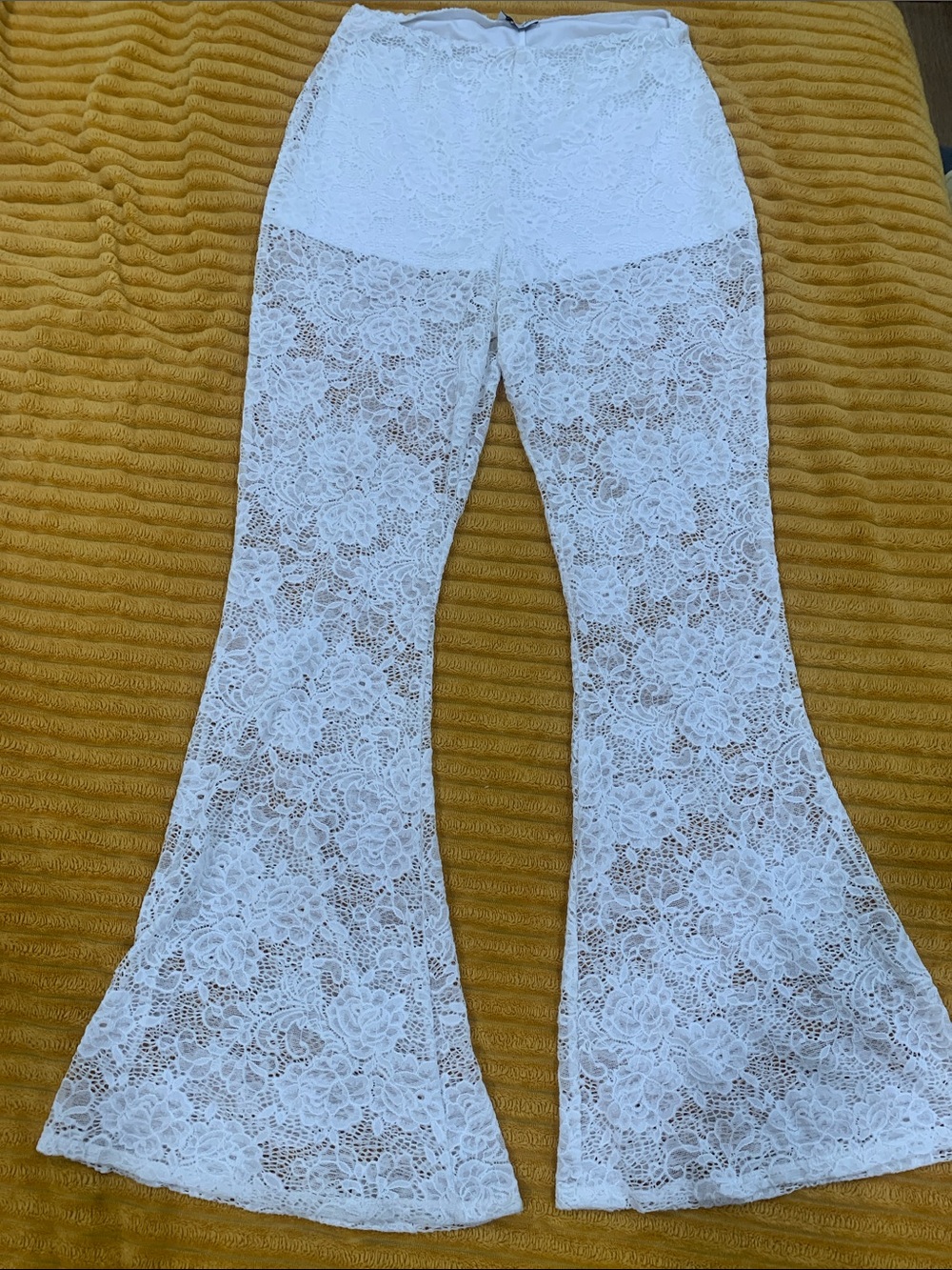 Miss Selfridge White Lace Boot Cut Pants